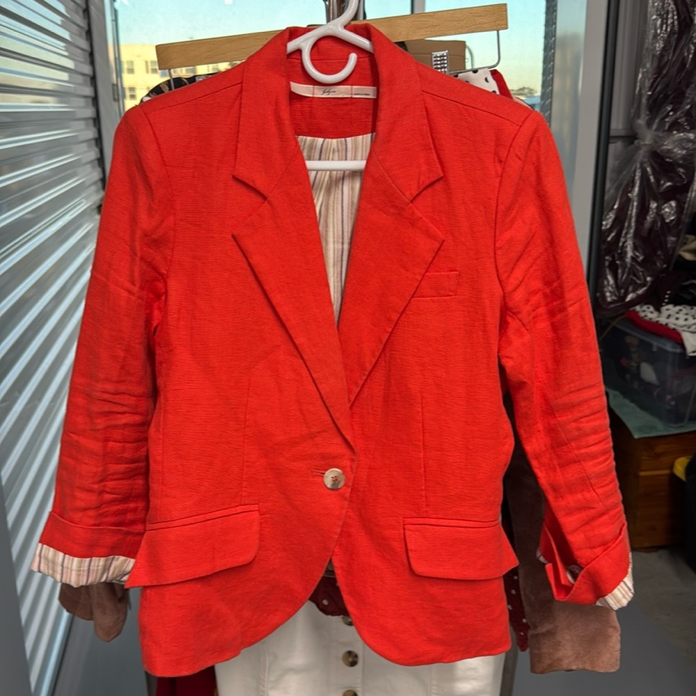 Orange/Red structured Blazer